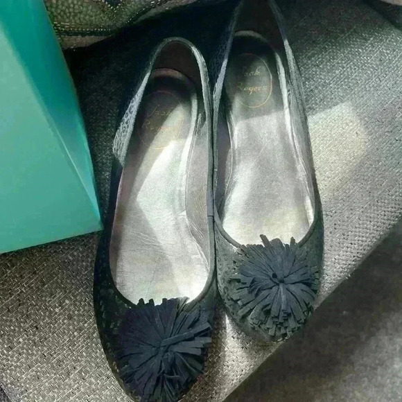 Jack Rogers Rosette Flats Black Horseshoe Size 7.5 - Picture 2 of 9
